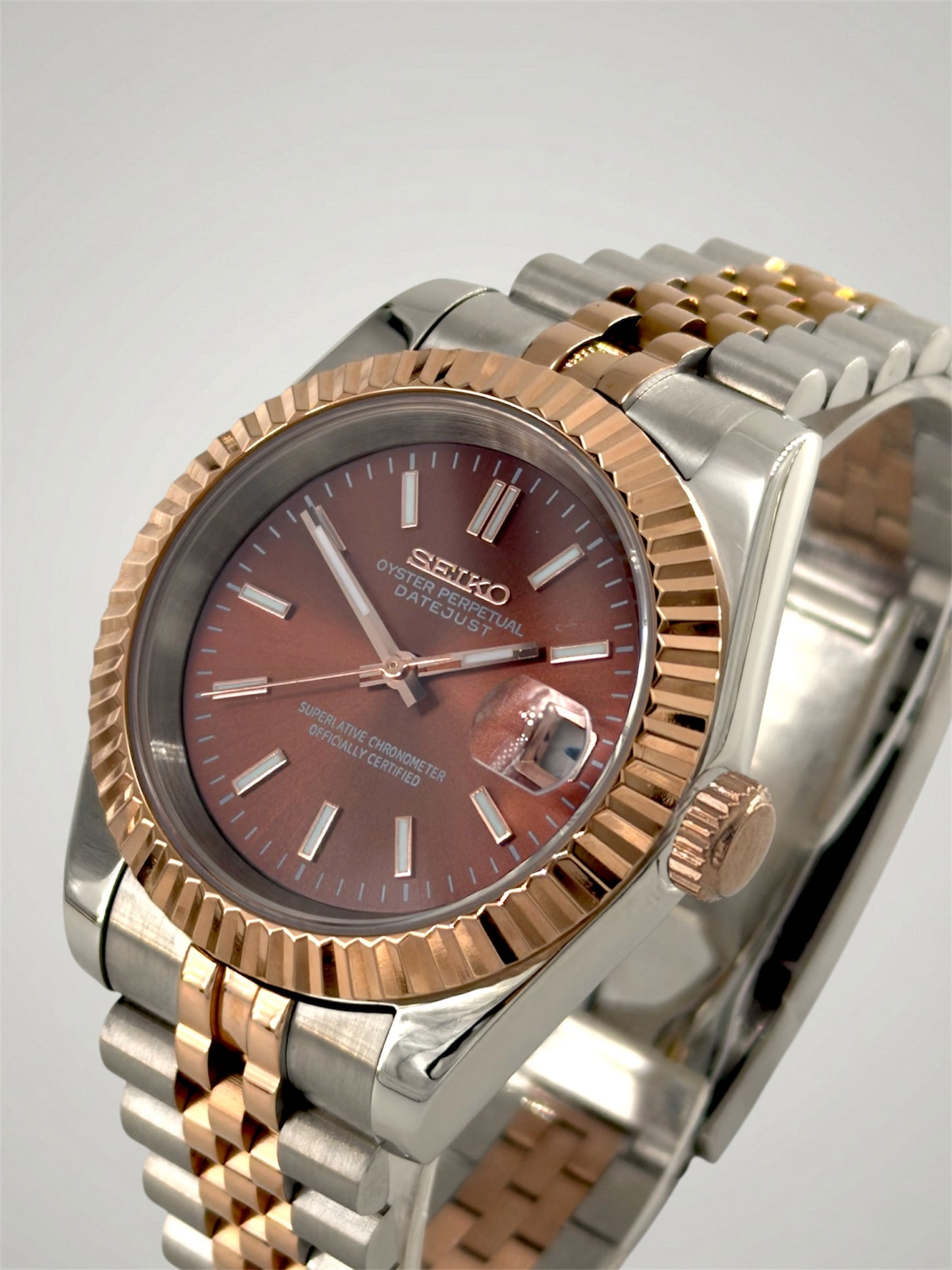 Chocolate-Datejust-Mod-Seikomod-seikojust-jubilee-bracelet