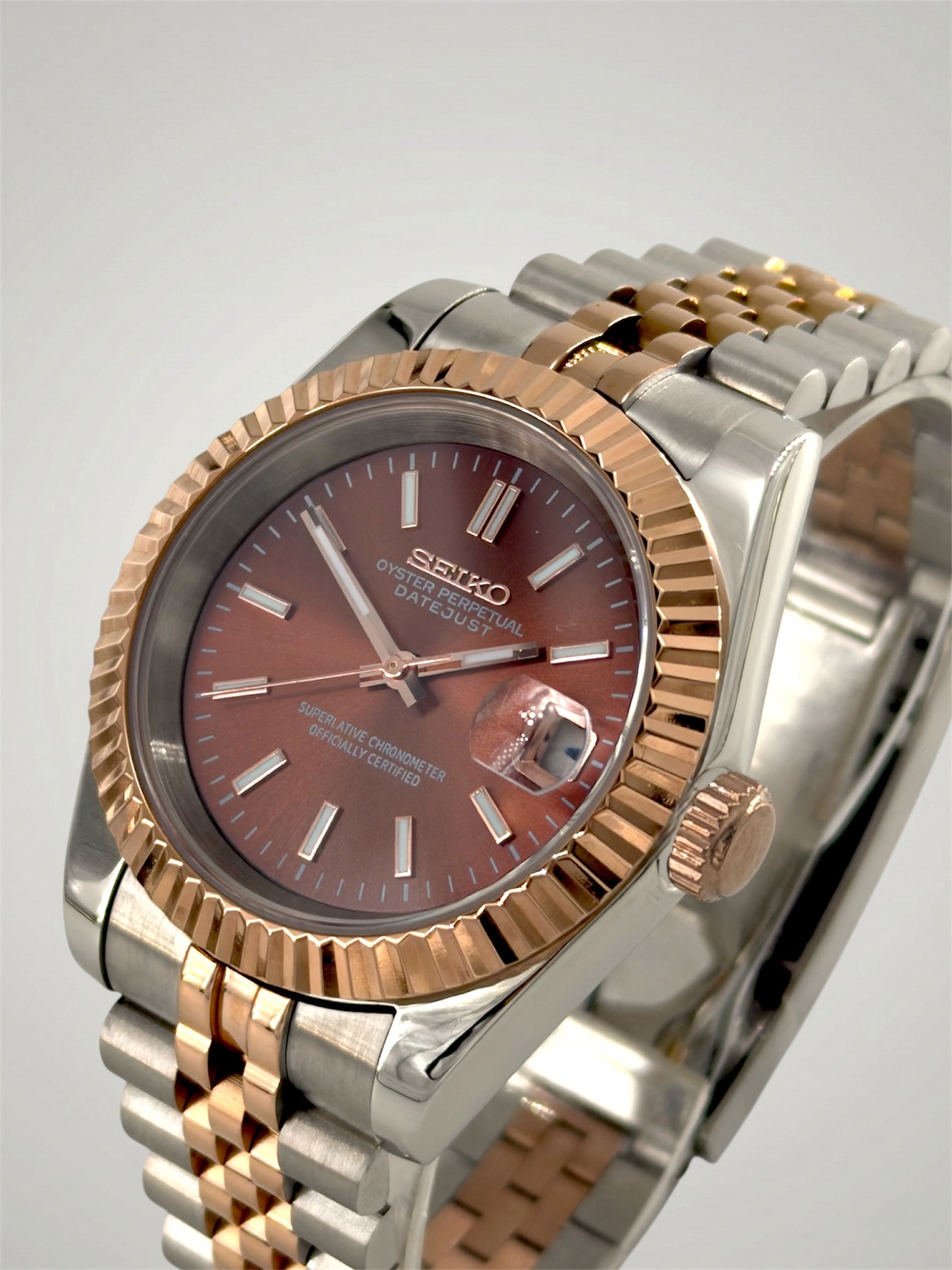 Chocolate-Datejust-Mod-Seikomod-seikojust-jubilee-bracelet