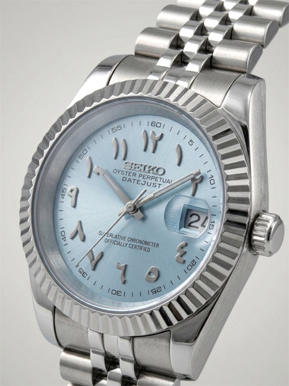 Seikomod-seikojust-light-blue-arabic-silver-jubille